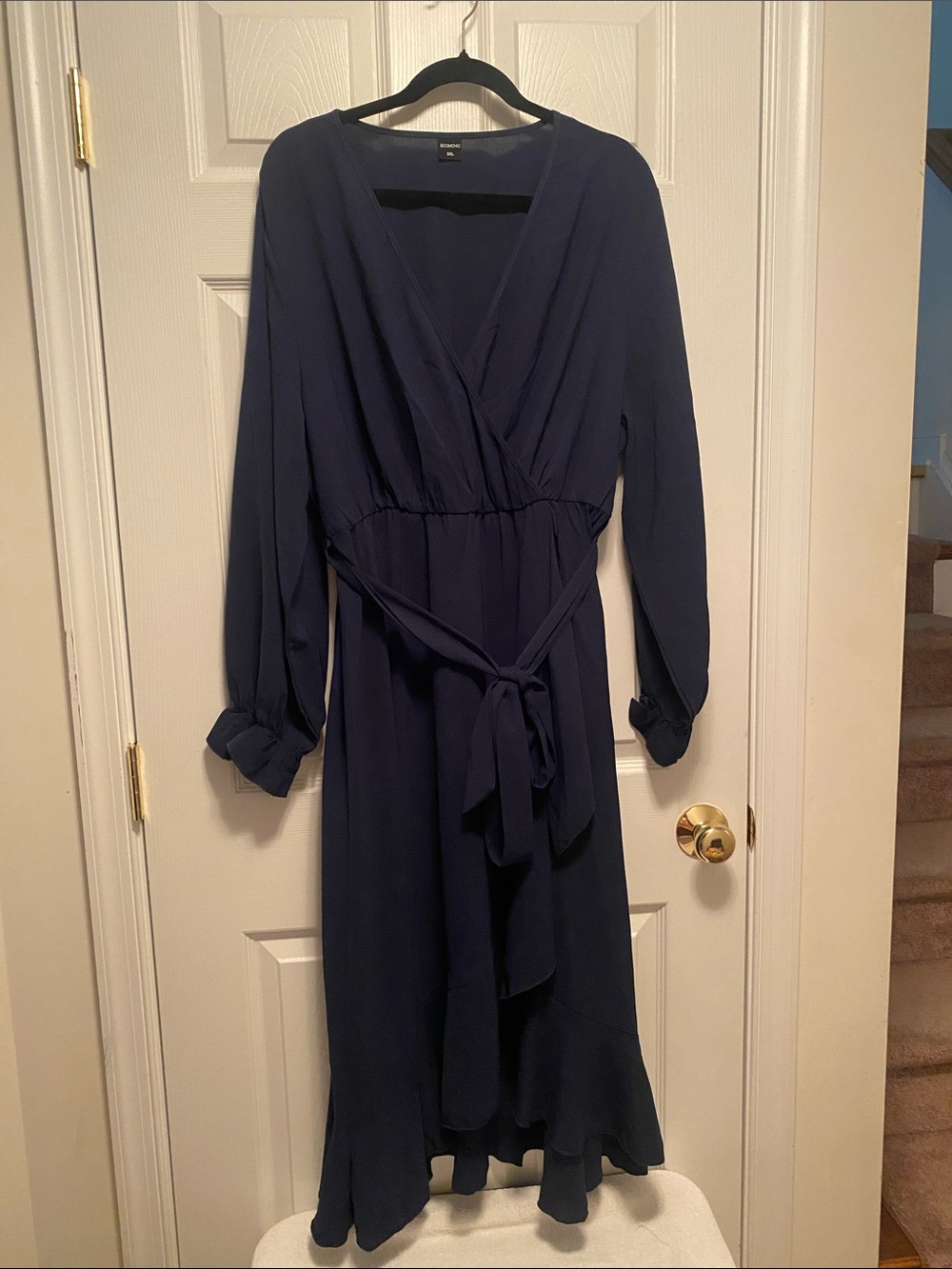 Scomchic  Navy Wrap Midi Dress with Belt …size 3XL